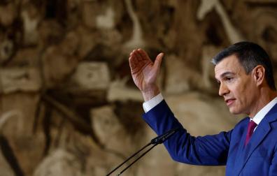 Pedro Sánchez, en rueda de prensa en la Moncloa