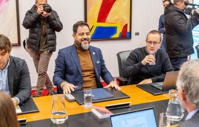 Ramón Alzórriz durante la Mesa del Parlamento este 8 de enero