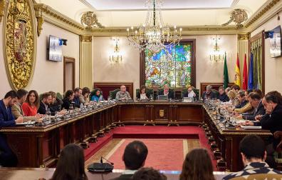Imagen del pleno celebrado ayer, primero ordinario desde la moción de censura del pasado 28 de diciembre contra Cristina Ibarrola./