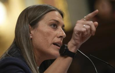 La portavoz de Junts en el Congreso, Míriam Nogueras, en su intervención en el pleno del Congreso de los Diputados que debatió este martes la ley de amnistía