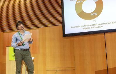 Álvaro Manso, durante la presentación del Mapa de Librerías./