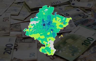 Mapa de la renta de los municipios navarros