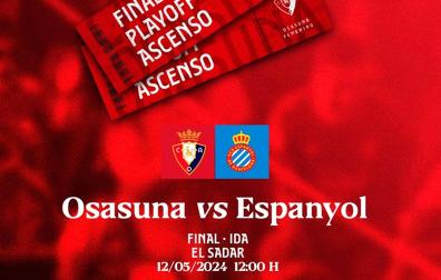 Osasuna anuncia la venta de las entradas para la ida del playoff de ascenso de las rojillas.