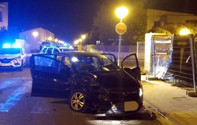 Estado en el que quedó uno de los vehículos implicados