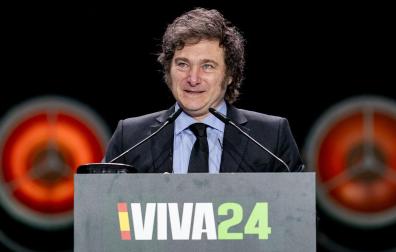 Intervención del presidente de Argentina, Javier Milei, en el acto `Viva 24¿ de VOX, en el Palacio de Vistalegre