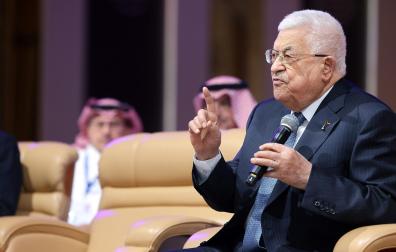 El presidente de la Autoridad Palestina, Mahmud Abbas, durante el Foro Económico Mundial en la capital de Arabia Saudí, Riad (archivo)