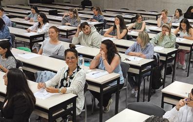 Aspirantes a plazas de maestro, el sábado pasado en la UPNA