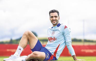 Mikel Merino, en la concentración con la selección española en Alemania