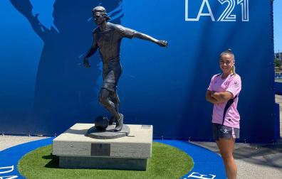 Iara Lacosta posa en la Ciudad Deportiva Dani Jarque, donde acude a entrenar con el Espanyol
