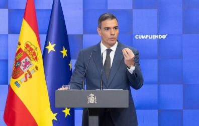 El presidente del Gobierno, Pedro Sánchez, comparece para hacer balance del curso político, en el Complejo de la Moncloa