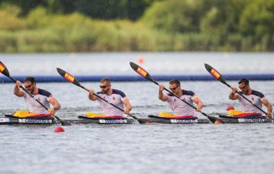 El K4 español, formado por Saul Craviotto, Carlos Arevalo, Marcus Cooper y Rodrigo Germade, ha conseguido la medalla de bronce en la final de 500 m de los Juegos Olímpicos de París 2024