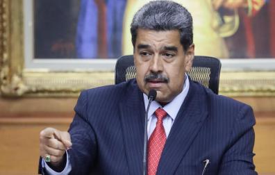 presidente de Venezuela, Nicolás Maduro, durante una rueda de prensa en el Palacio de Miraflores en Caracas (Venezuela)