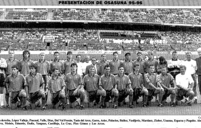 Imagen de la plantilla de Osasuna para la temporada 1995-96