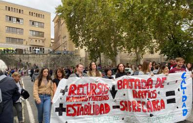 Fotos de la jornada de huelga en la educación pública en Navarra. |