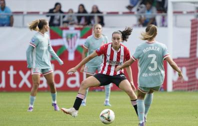Maite Valero, durante el partido de este sábado contra el Atlético de Madrid
