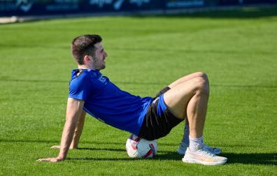 Jesús Areso, esta semana en el césped del campo de entrenamiento de Tajonar