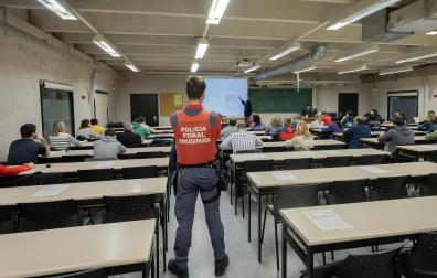 Fotos del examen para obtener la habilitación de portero en Navarra./