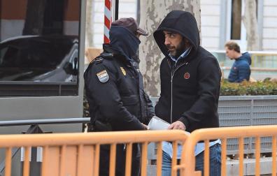 Víctor de Aldama, el pasado mes de febrero tras declarar en la Audiencia Nacional ante el juez después de su primera detención