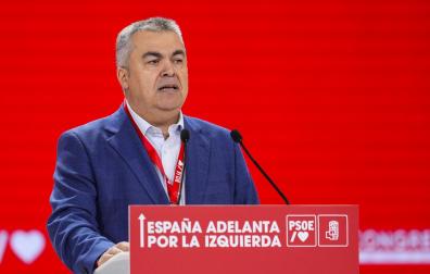 El navarro Santos Cerdán, durante su intervención este sábado en el 41º Congreso Federal del PSOE