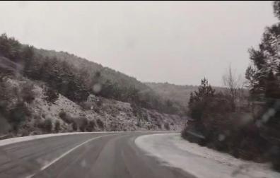 Vídeo de la nevada en el alto de Aibar, entre Aibar y la Venta Judas