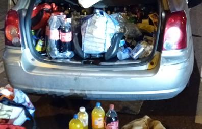 Bebida en el taxi pirata
