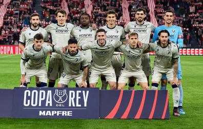 Equipo titular con el que saltó Osasuna a San Mamés para el encuentro de octavos de la Copa del Rey /