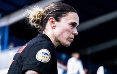 La jugadora del Barça Femení Mapi León en el partido de la Liga F contra el RCD Espanyol