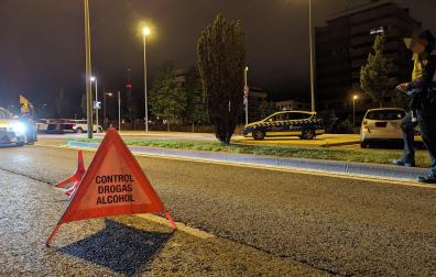 Imagen de un control de Policía Municipal de Pamplona.