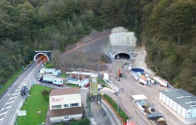 Obras en el túnel de Belate