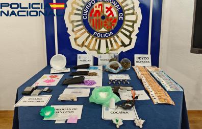 Material incautado en una operación contra el tráfico de drogas en la Comarca de Pamplona