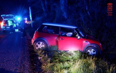 El vehículo accidentado en Lizaso