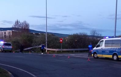 Imagen de un control de la Policía Municipal de Pamplona