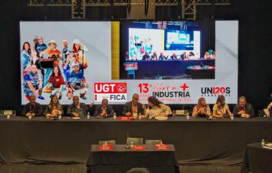 Un momento de la celebración del 13º Congreso de UGT-FICA Navarra, bajo el lema 'Ahora más industria'