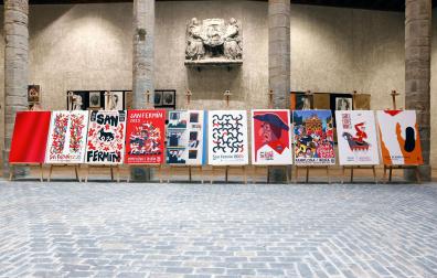 Imagen de los diez carteles finalistas para anunciar San Fermín 2025.