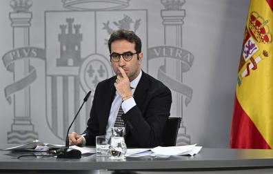 El ministro de Economía, Carlos Cuerpo, durante la rueda de prensa posterior a la reunión del Consejo de Ministros