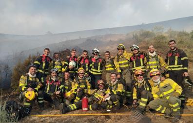 Bomberos navarros desplazados a León para colaborar en las labores de extinción de sus incendios