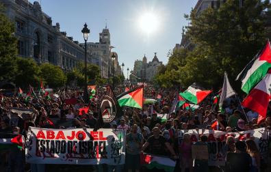 Fotos de las protestas propalestinas que han ocasionado la suspensión de la Vuelta a España