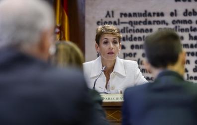 María Chivite, en su comparecencia en la comisión de investigación del 'Caso Koldo'
