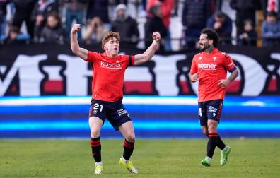 Víctor Muñoz celebra el 1-2 contra el Rayo Vallecano