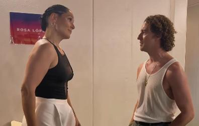 Rosa López y David Bisbal conversan tras su encuentro. Captura del vídeo publicado por la artista en Instagram