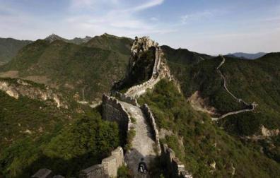 Tramo de la Gran Muralla china antes de la polémica reparación.