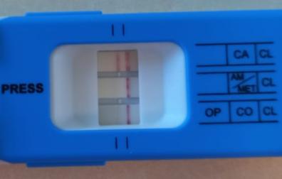 Imagen del test de drogas con resultado positivo del conductor de patinete