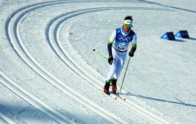 El hispano-brasileño Manex Salsamendi Silva, del Pirineos del Roncal, este domingo en la competición olímpica