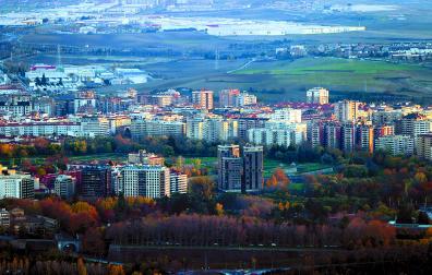 Vista del barrio de Iturrama, la zona de Pamplona que concentra el mayor número de pisos de estudiantes universitarios