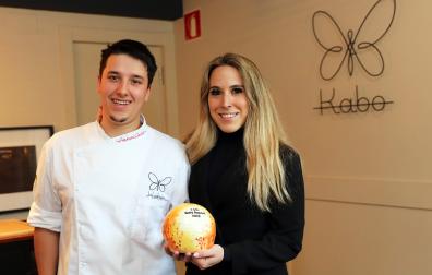 Aarón Ortiz y Jaione Aizpurua, en el interior de restaurante Kabo en una imagen anterior