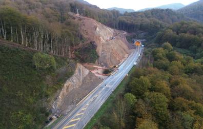 Obras en el túnel de Belate