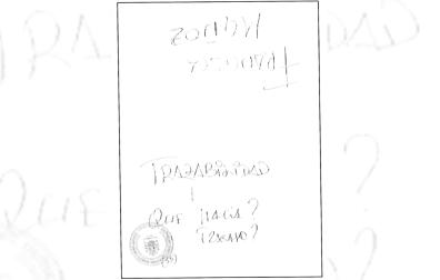 Imagen de la nota manuscrita hallada en el registro domiciliario de Antxon Alonso sobre Francisca Muñoz /