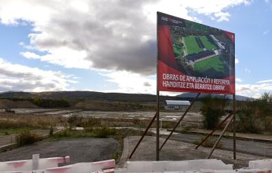 Obras de construcción de las nuevas instalaciones de Osasuna en Tajonar.