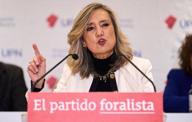 Cristina Ibarrola durante su discurso en el Comité Político de UPN celebrado este viernes, 21 de noviembre /