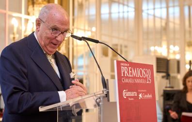Javier Taberna, en la entrega de los premios Cámara de Comercio 2025